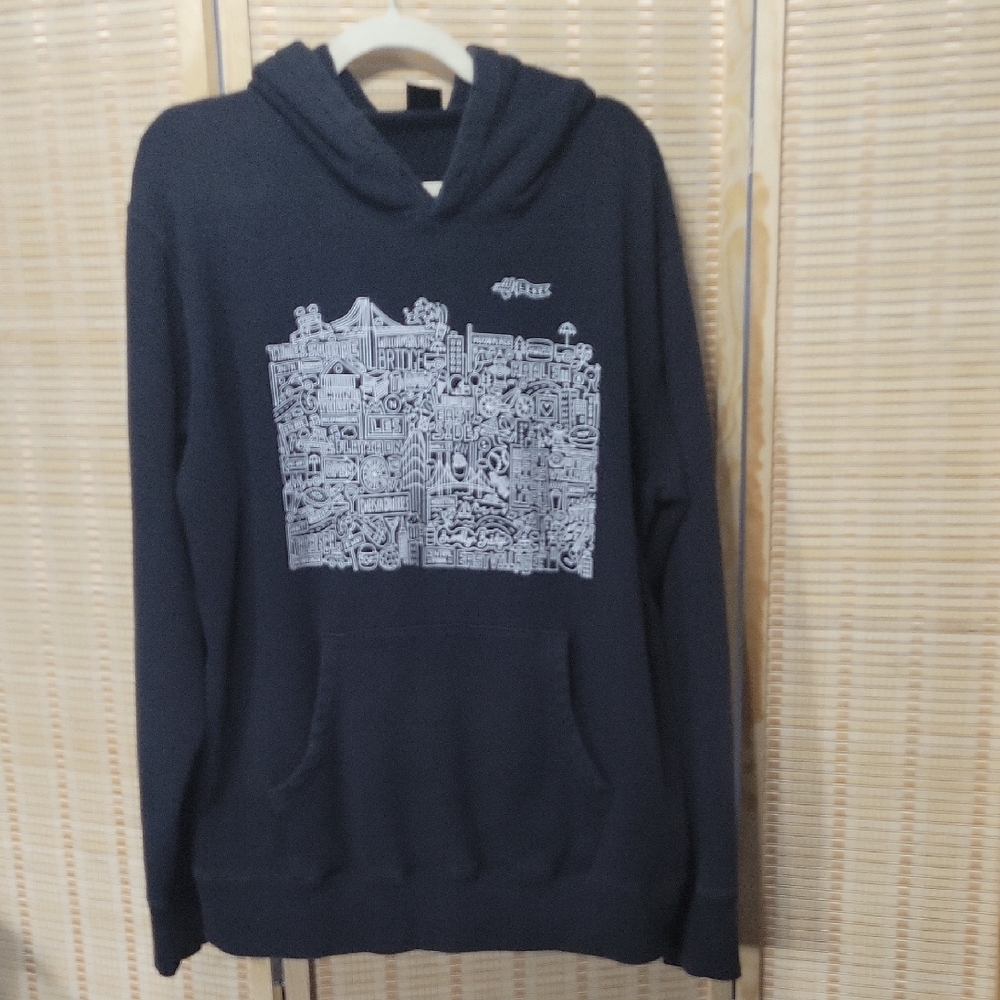 SPRZY NY Timothy Goodman Graphic Hoodie - Black/white - Men's Size XL